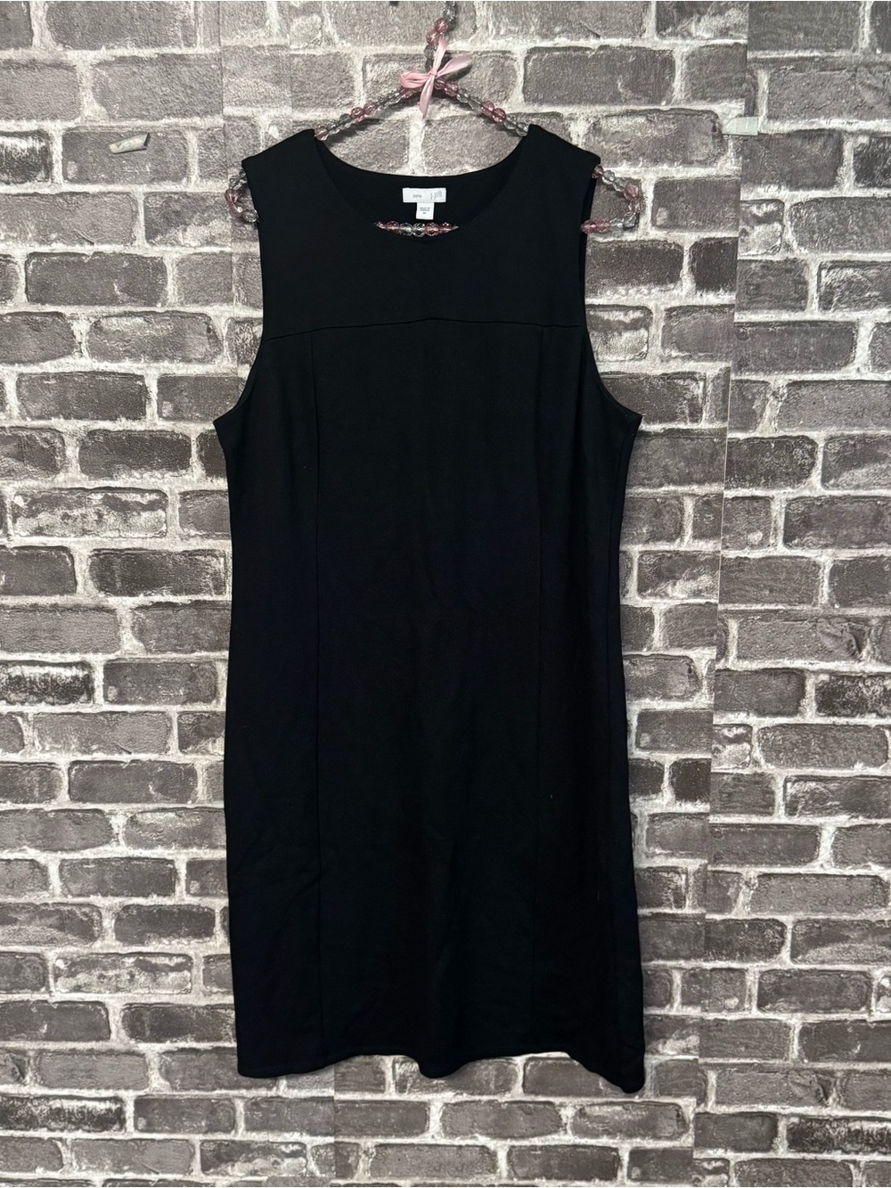 J. Jill ponte knit dress black sleeveless mini